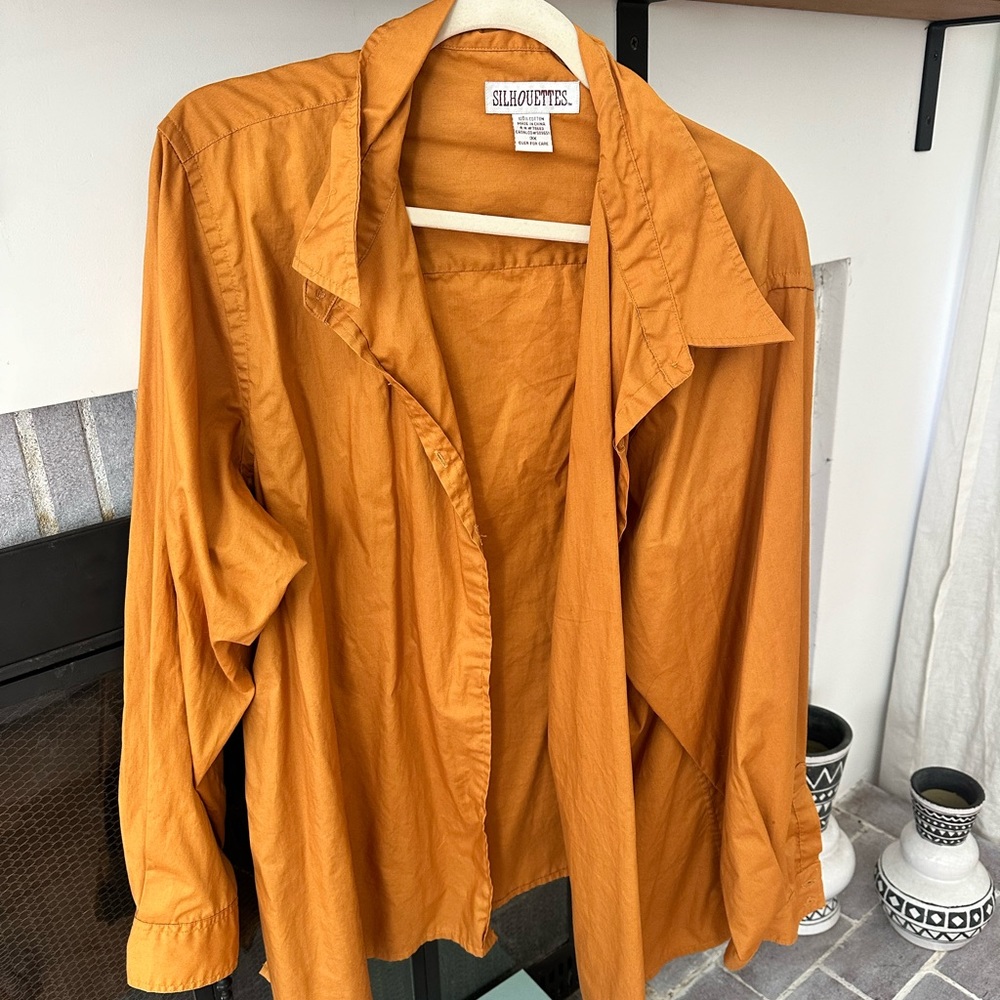 Western oversized camel button up